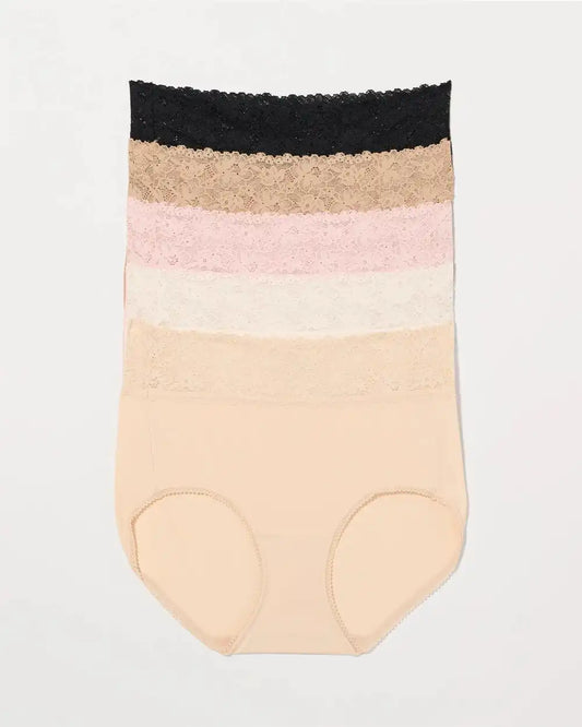 Perfect Lace Waist Brief Panty 5-Pack