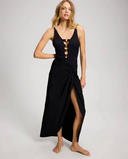 Solid Essentials Long Twist Skirt