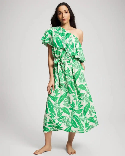 Island Time Ruffled Midi Dress