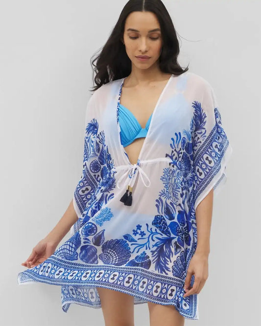 Beyond Control Sea Life Chiffon Caftan