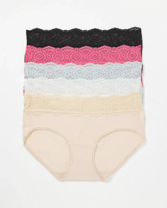 Hipster Panty with Crochet Lace 5 Pack
