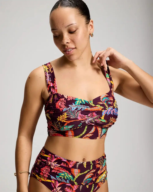 Ruched Longline Bikini Top