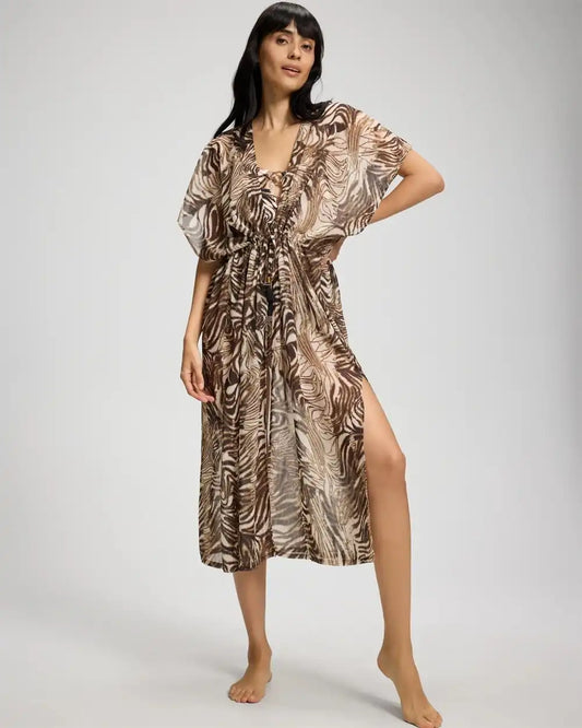 Wild Cat Chiffon Cover Up Dress