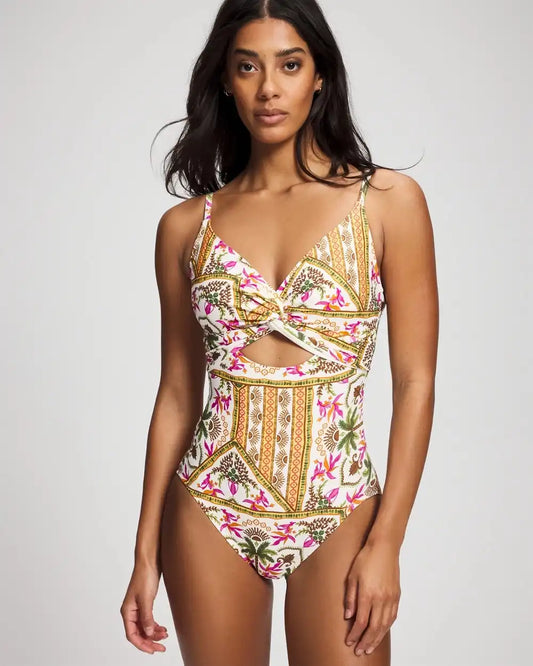 Soma Swim Twist-Front Keyhole One-Piece