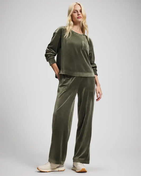 Velour Straight Leg Pants