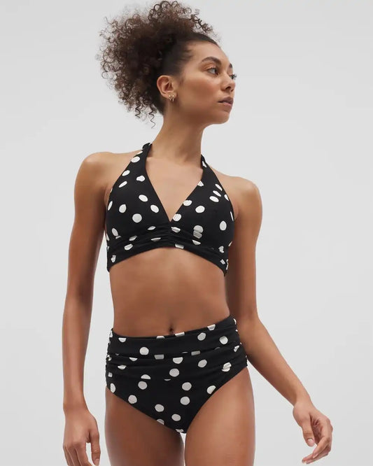 Ruched High-Waist Bikini Bottom