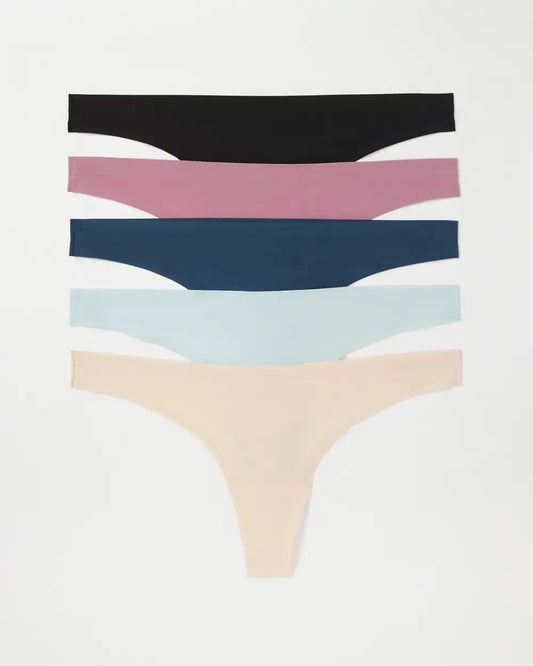 Soft Stretch Thong Panty 5 Pack