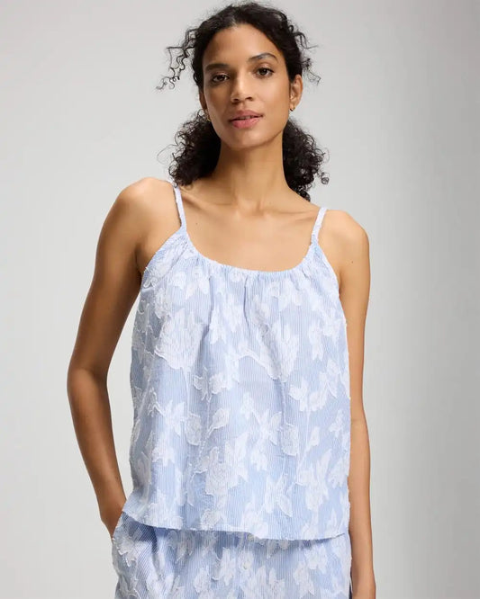 Cotton Striped Jacquard Pajama Cami