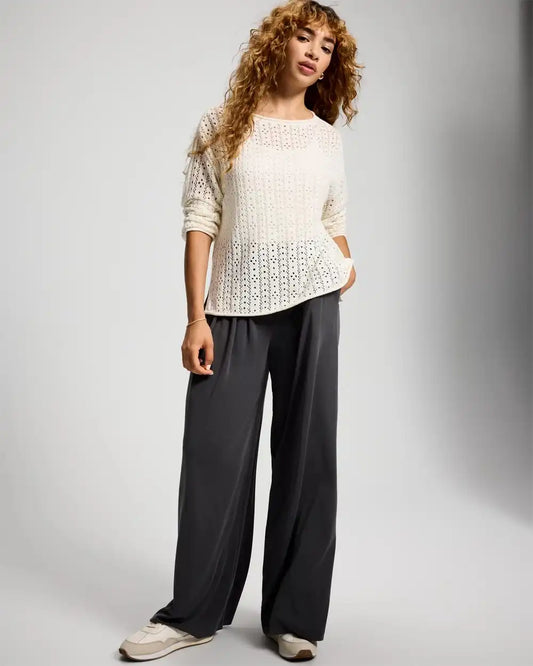Sand Washed Wide Leg Pants