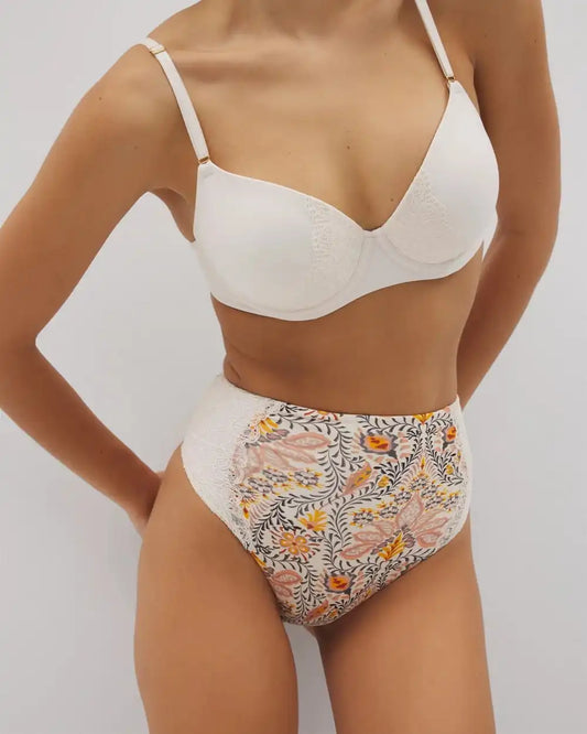 High-Waist Thong Panty With Lace