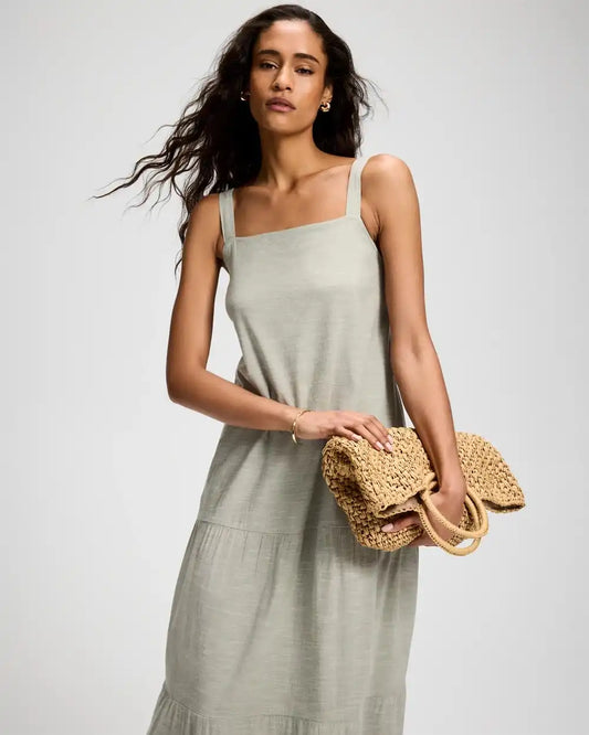 Beach Cotton Tiered Maxi Dress