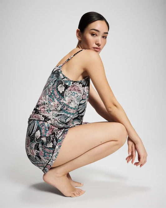 Relaxed Piped Pajama Short