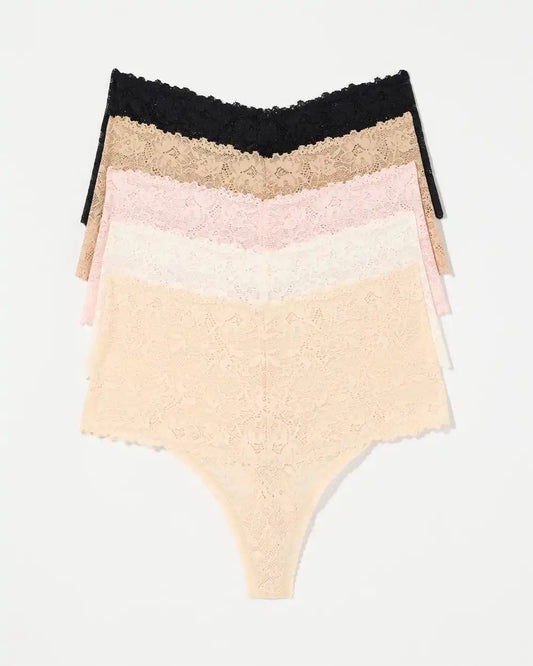 Perfect Lace High-Waist Thong Panty 5-Pack